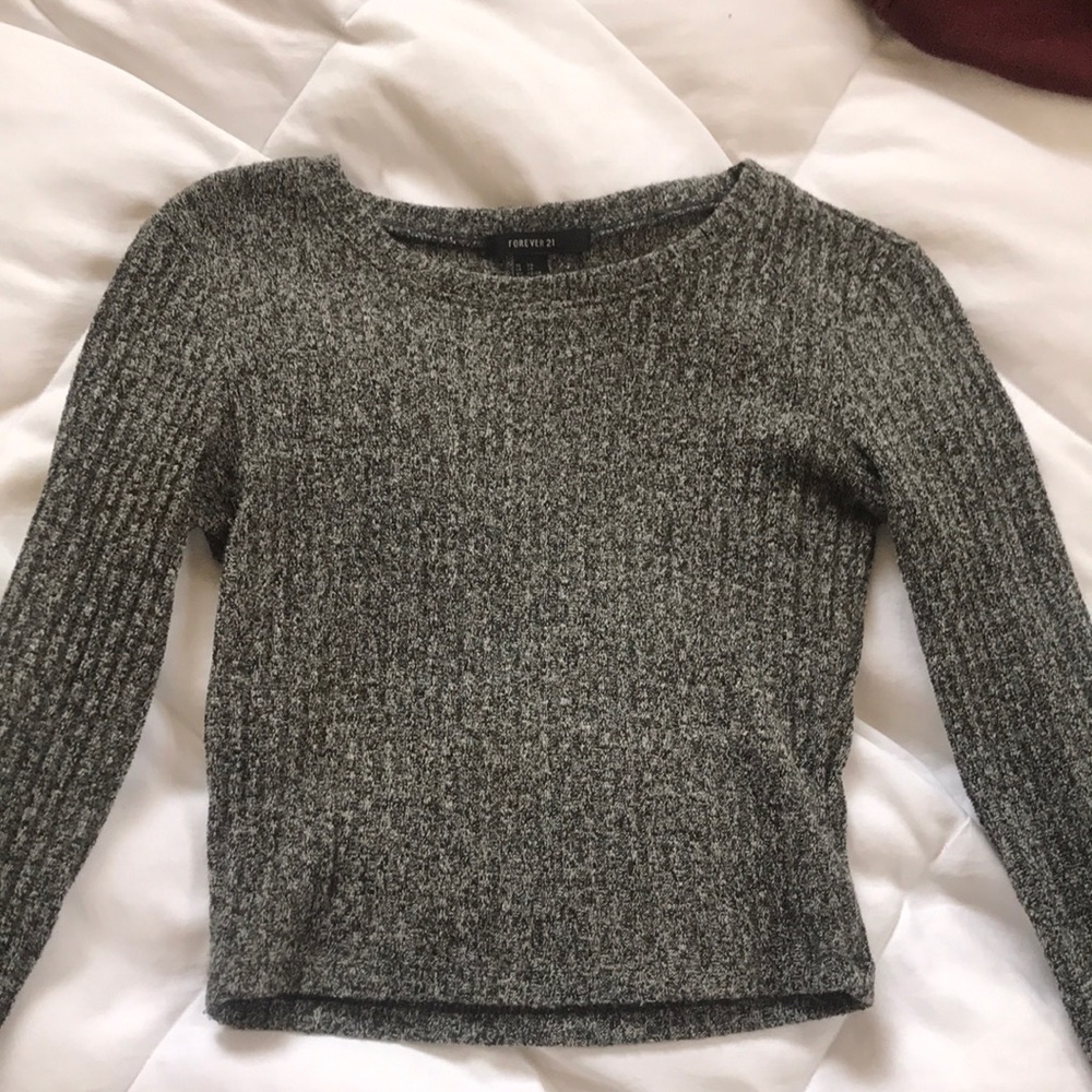 Forever21 Heather Gray Crop Sweater